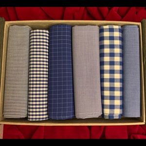 NEW BOX Of 6 JAPANESE HANDKERCHIEFS /6 Different Patterns Measuring 35By 35 CM